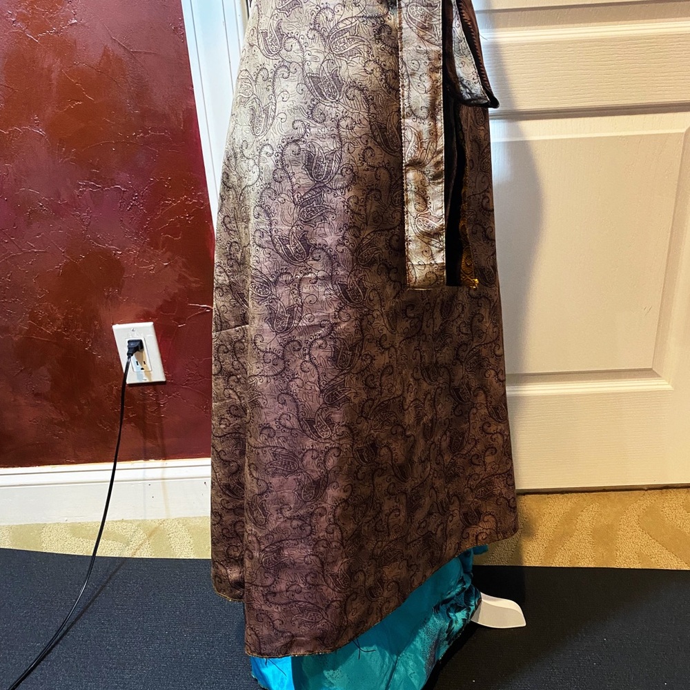 Reversible Wrap Round Maxi Skirt in Silk - Picture 2 of 7
